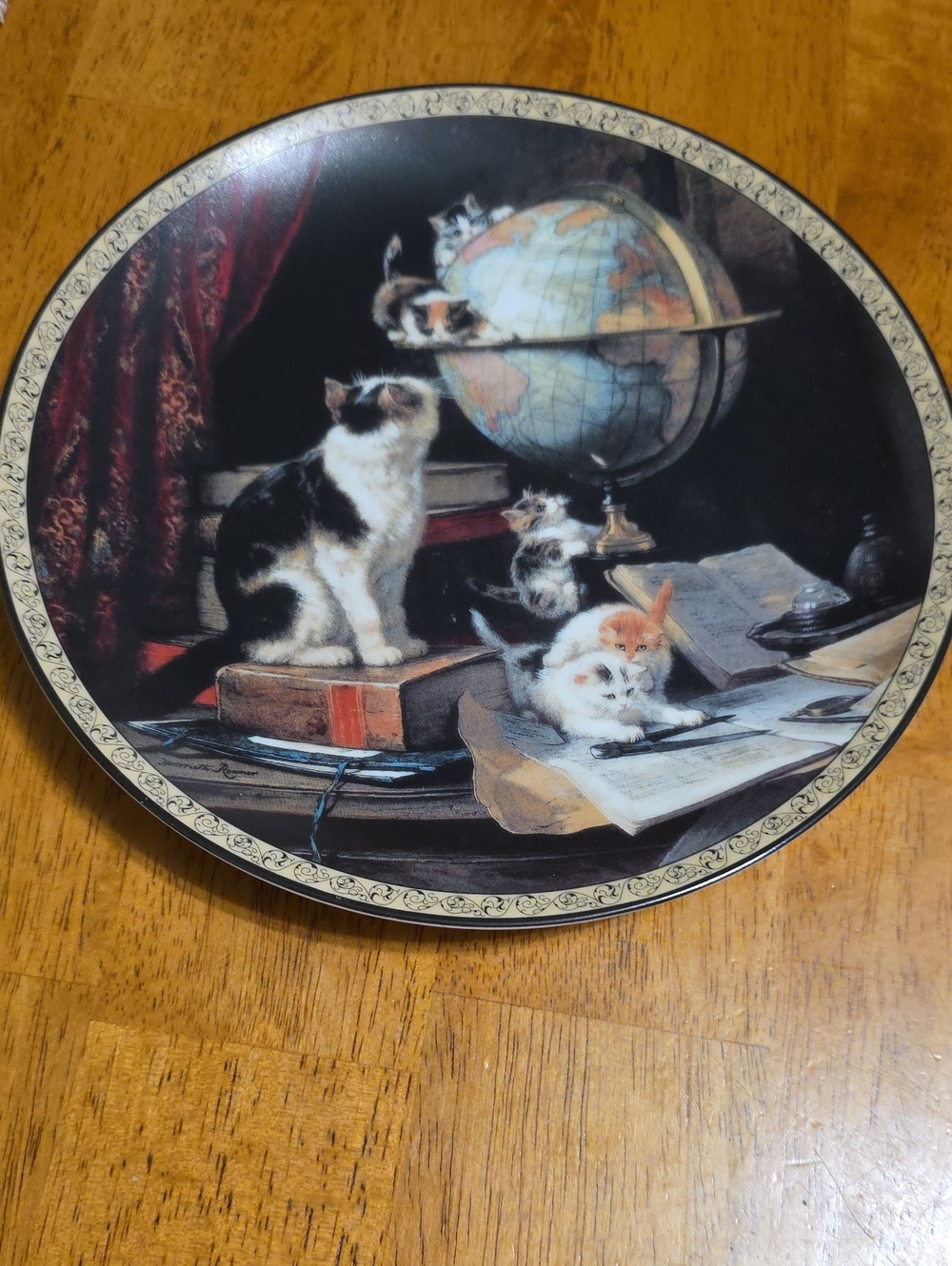 Vtg 90s Feline Fancy "Globetrotters" Collectible Plate #312B Henriette Ronner